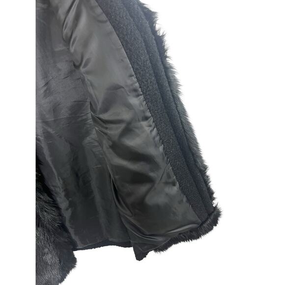 Weatherproof Faux Fur Vest XL Black Front Hook Sweater Mob Wife Sweater Exotic - Picture 4 of 13